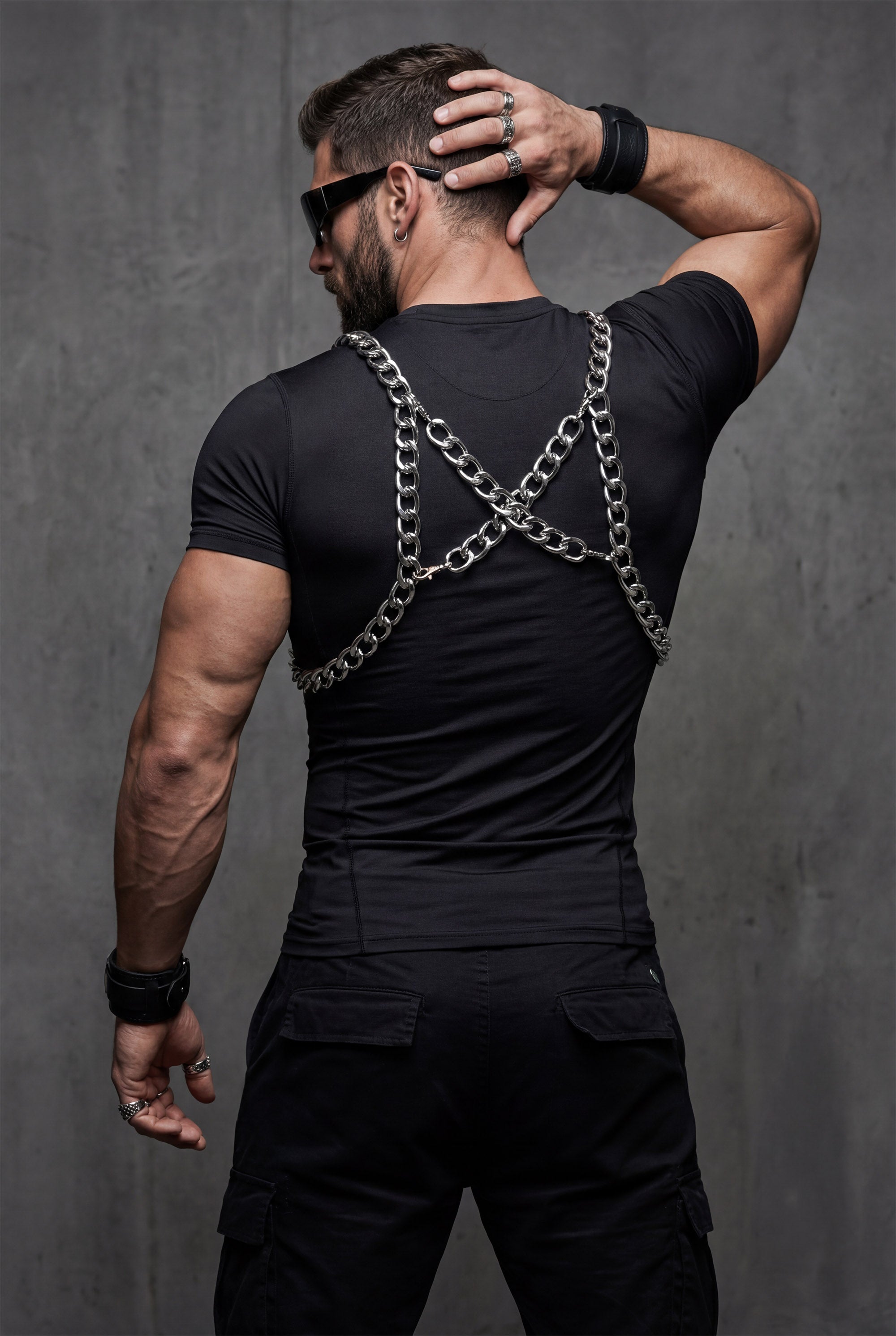 Piel Metal Zincir Omuz Harness