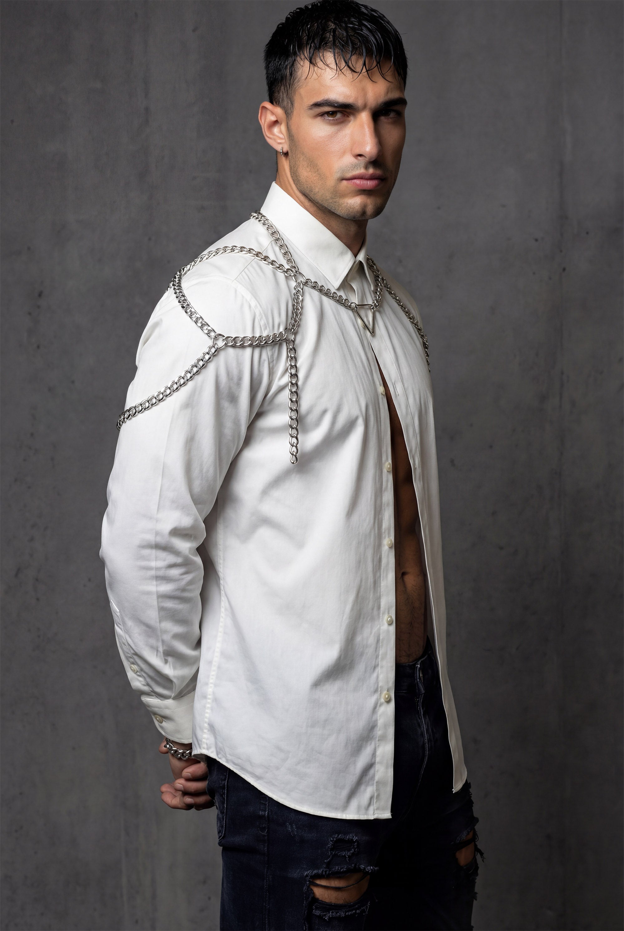 Piel Silver Handmade Chain Shoulder Harness