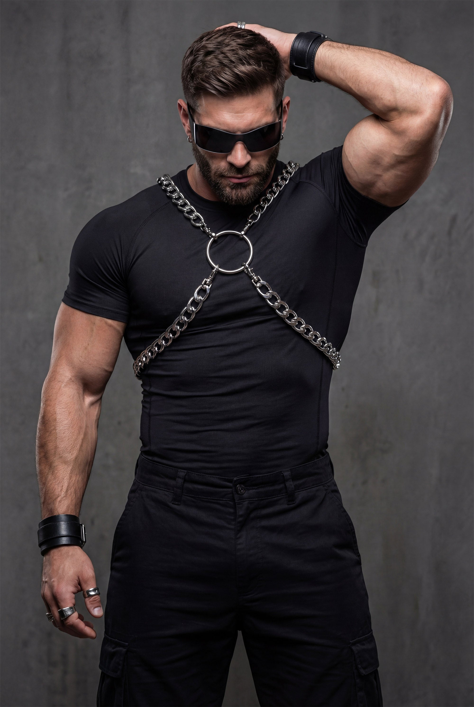 Piel Metal Zincir Omuz Harness