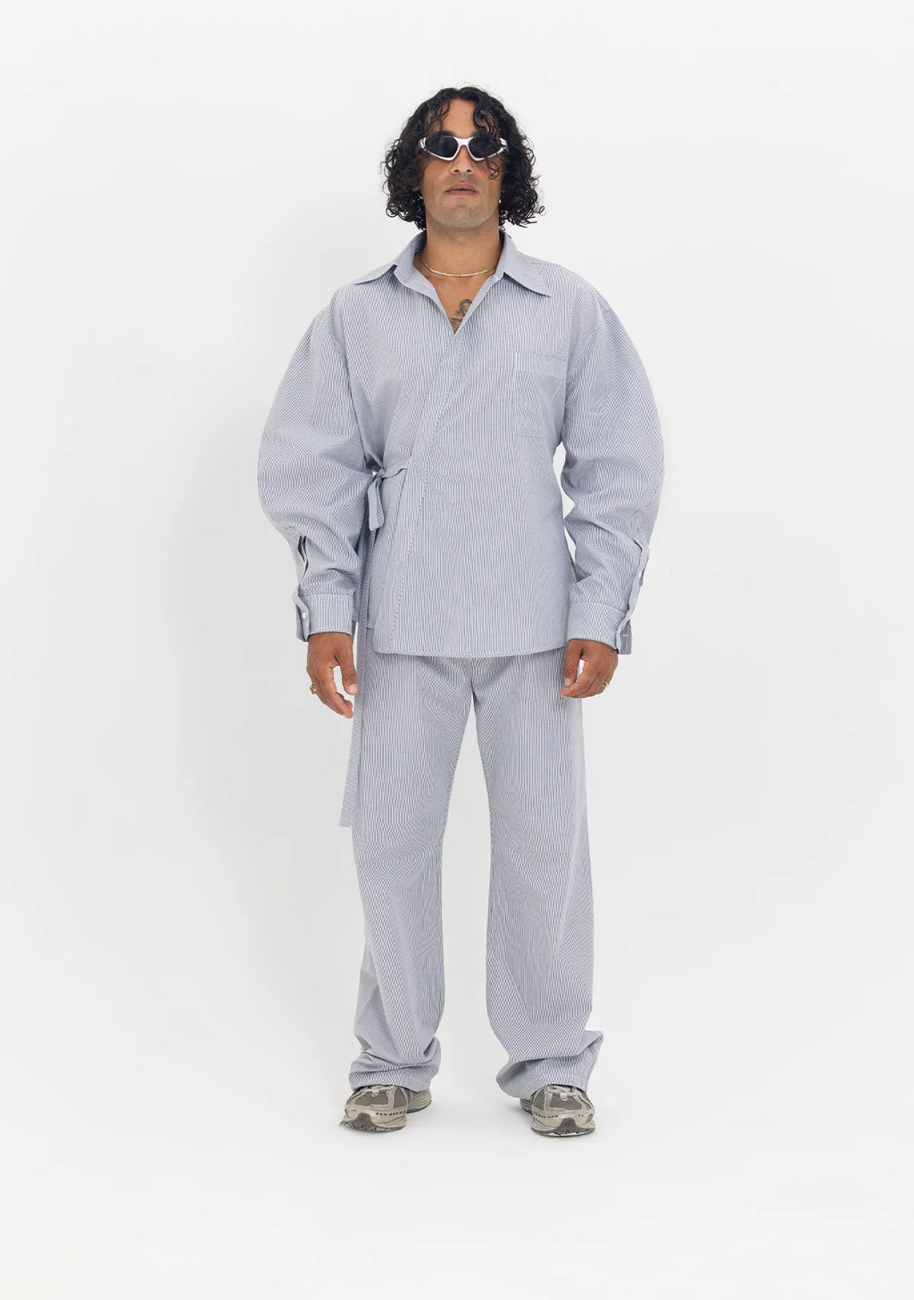 Tiny Asimetrik Kesim Çizgili Bağlamalı Gömlek