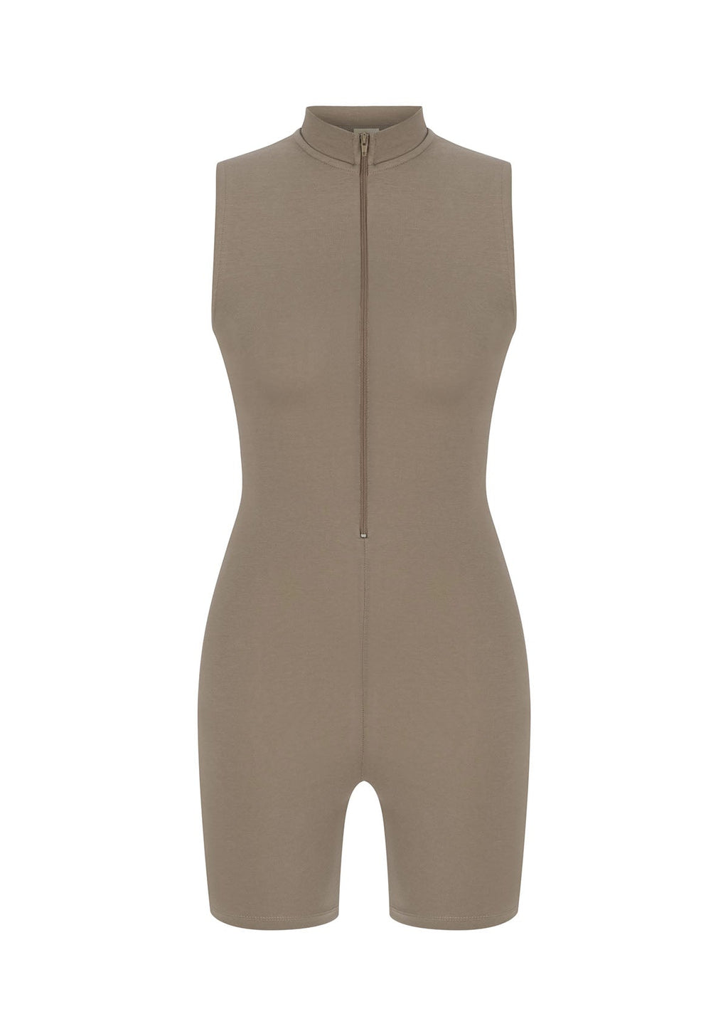 Tiny Açık Kahverengi Önden Fermuarlı Şort Bodysuit görünüm 11