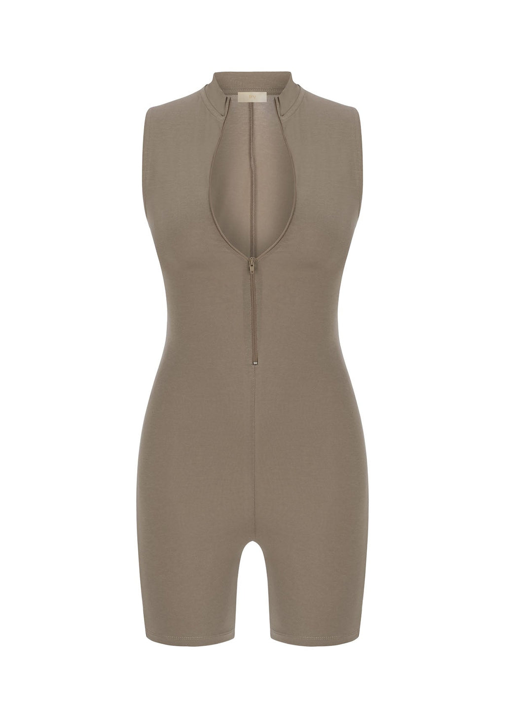 Tiny Açık Kahverengi Önden Fermuarlı Şort Bodysuit görünüm 10