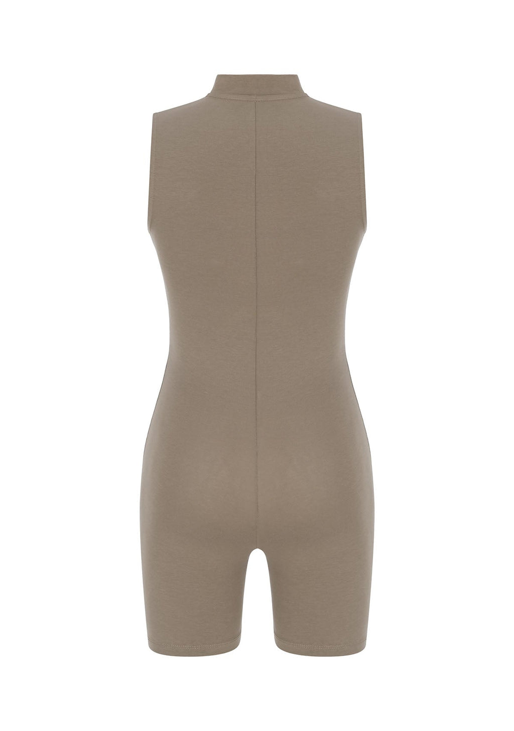Tiny Açık Kahverengi Önden Fermuarlı Şort Bodysuit görünüm 12