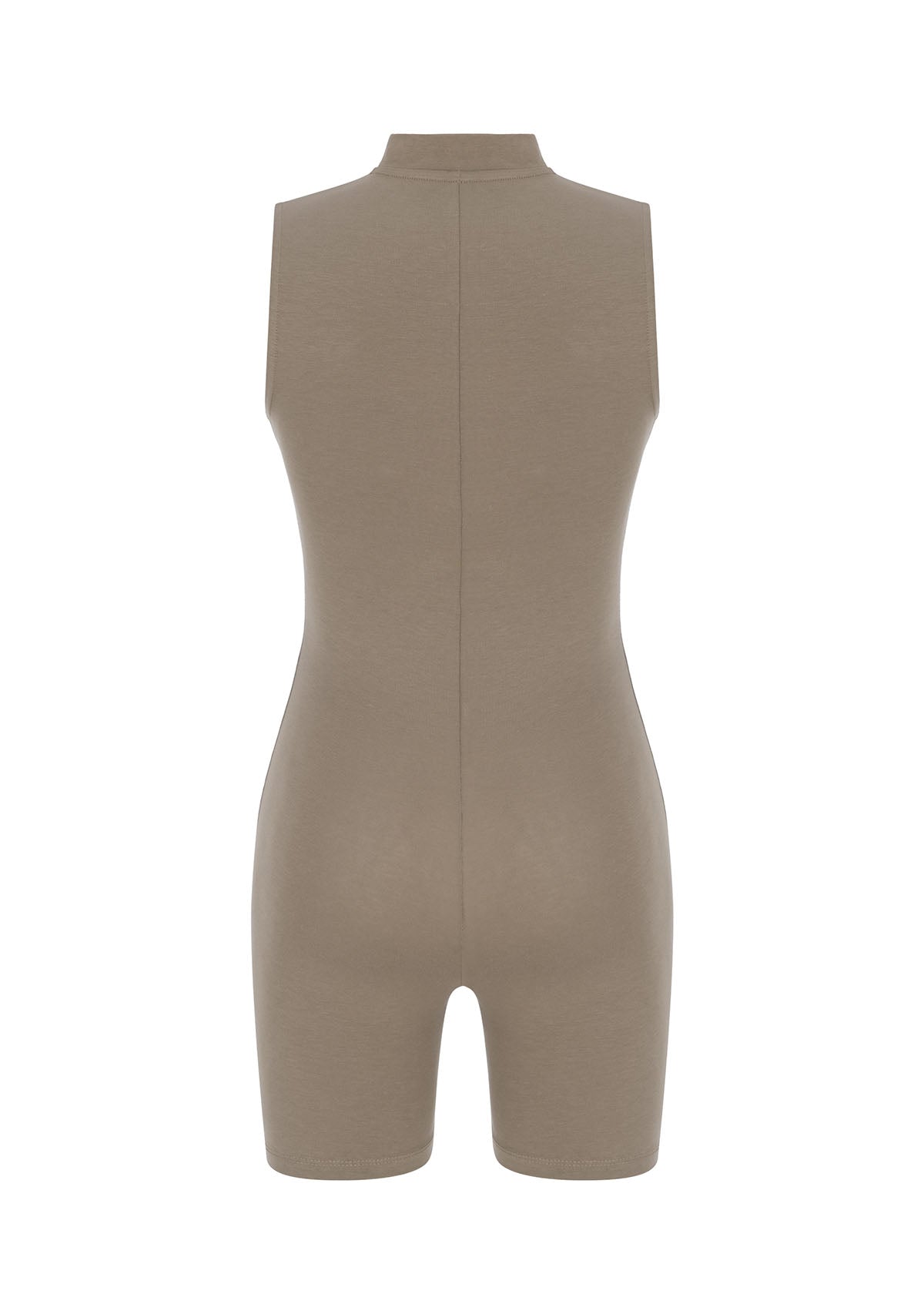 Tiny Açık Kahverengi Önden Fermuarlı Şort Bodysuit görünüm 12