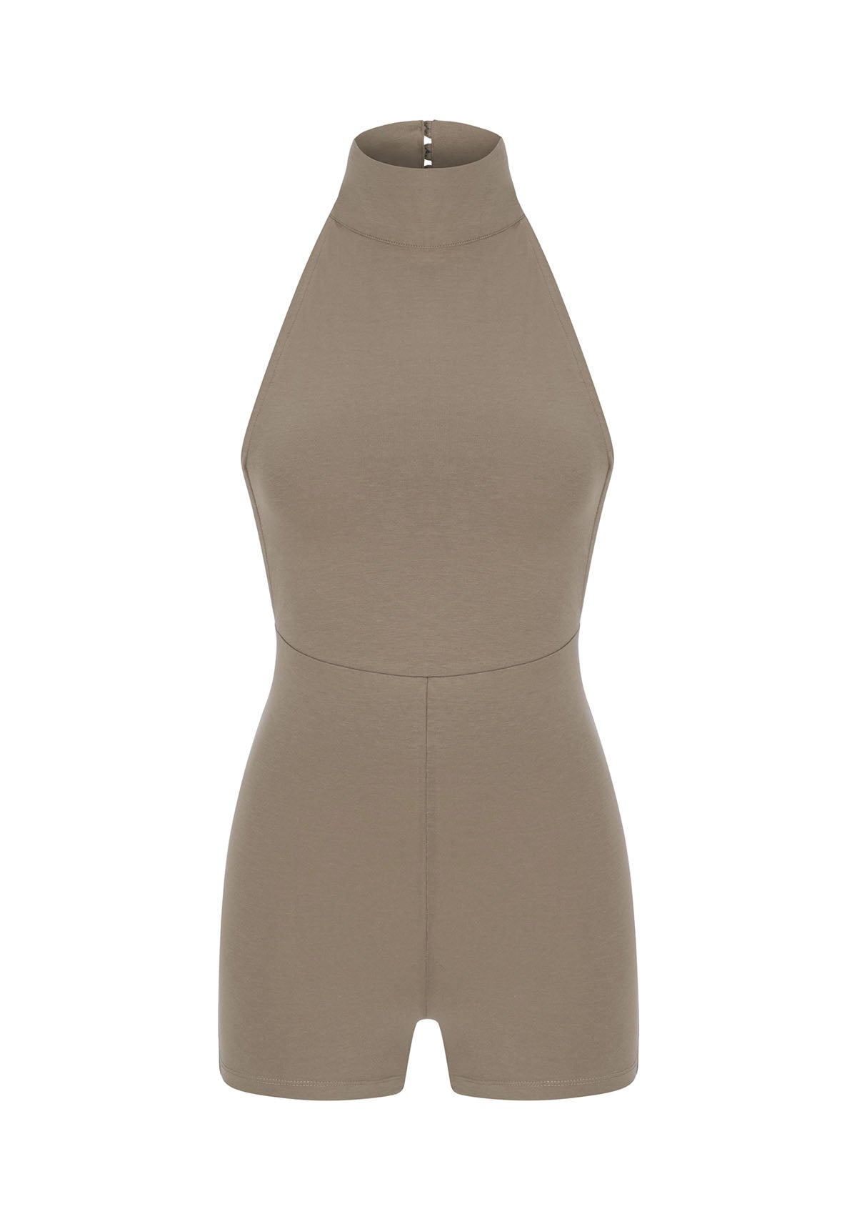 Tiny Açık Kahverengi Boğazlı Sırt Dekolteli Şort Bodysuit görünüm 8