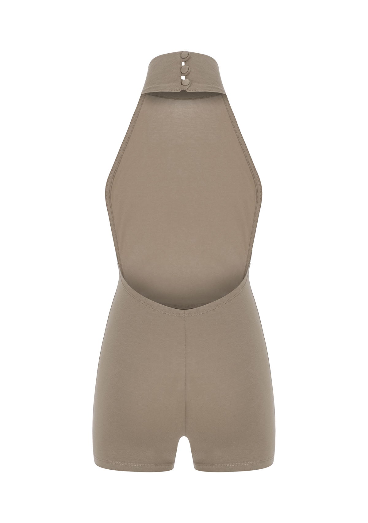 Tiny Açık Kahverengi Boğazlı Sırt Dekolteli Şort Bodysuit görünüm 9