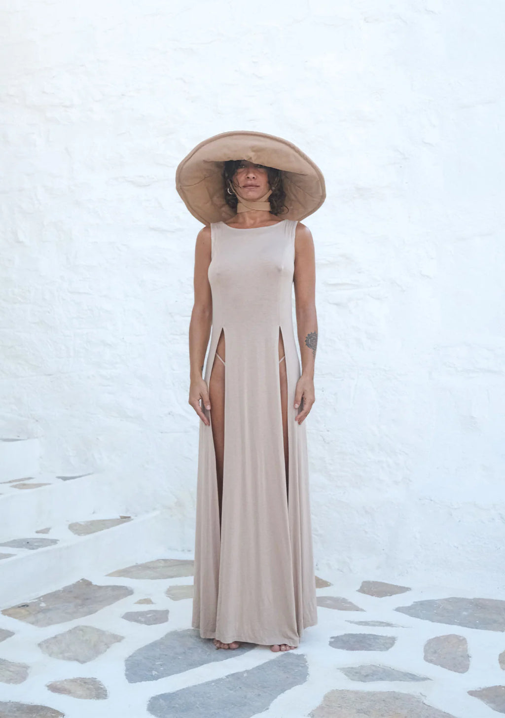 Tiny Deep Split Soft Sleeveless Dress