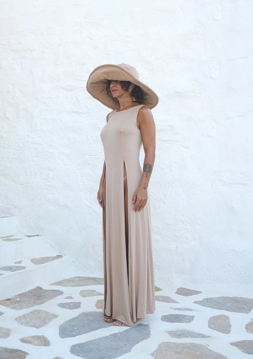 Tiny Deep Split Soft Sleeveless Dress