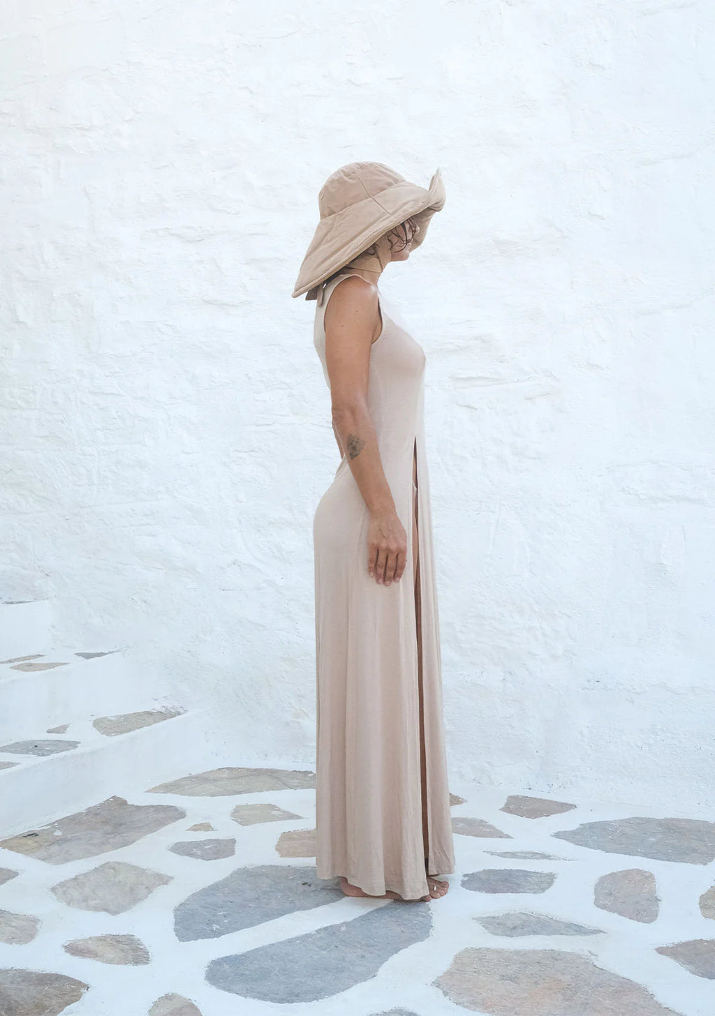 Tiny Deep Split Soft Sleeveless Dress