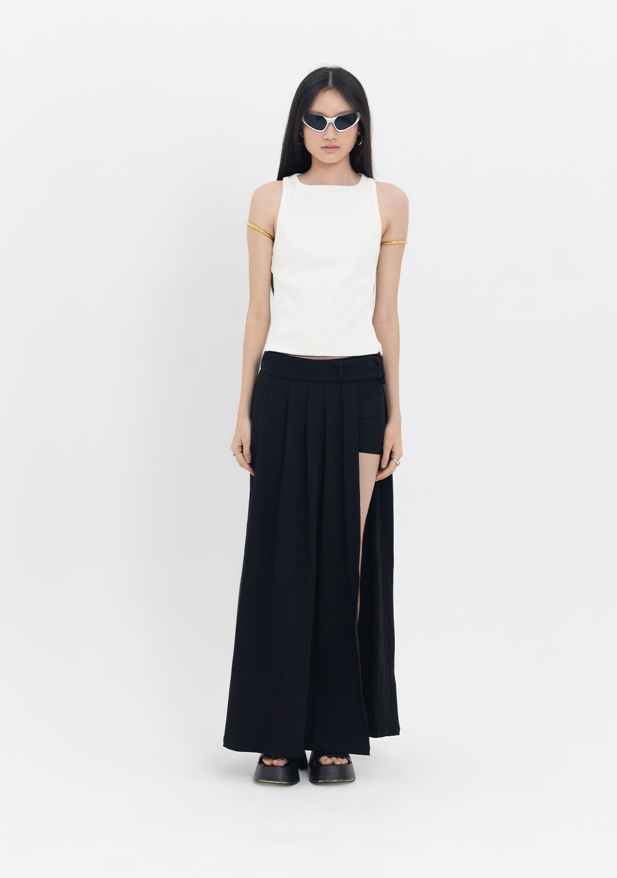 Tiny Yuvarlak Yaka Kolsuz Beyaz Atlet ana görünüm