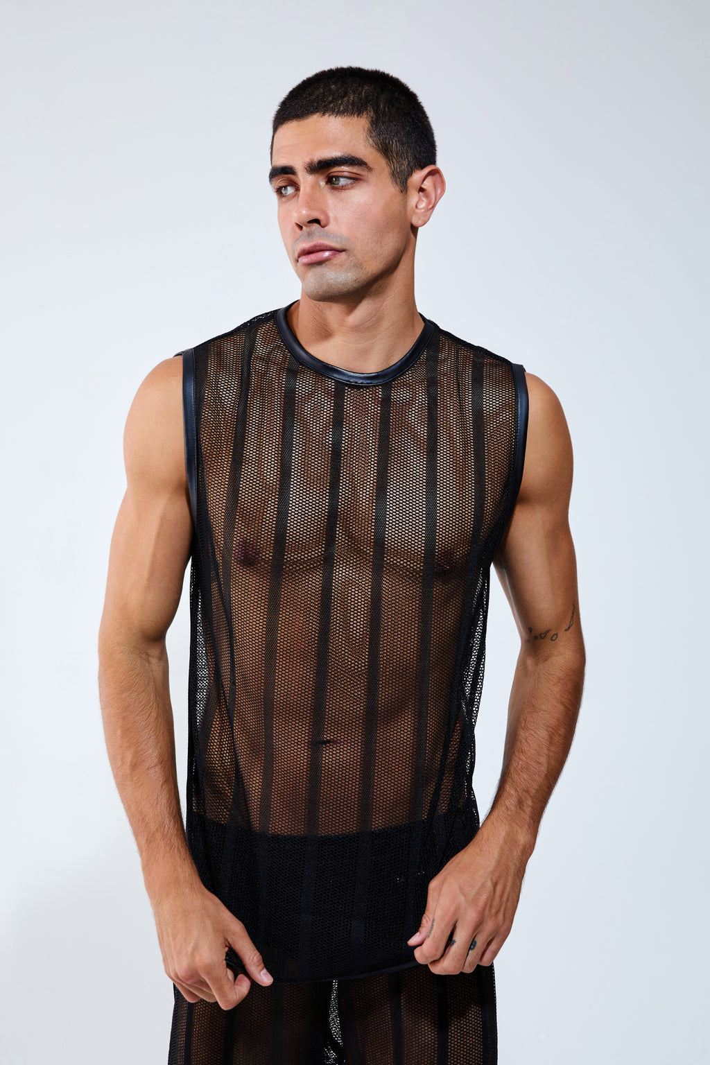 Piel Transparan Kolsuz File T-Shirt