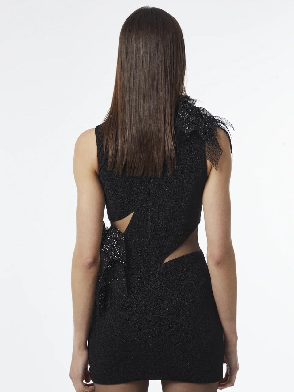 Haleia Volan Detaylı Işıltılı Mini Elbise