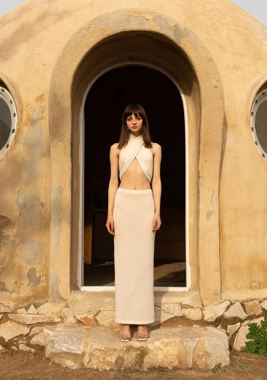 Tiny Si Boyundan Çapraz Bağlamalı Triko Elbise