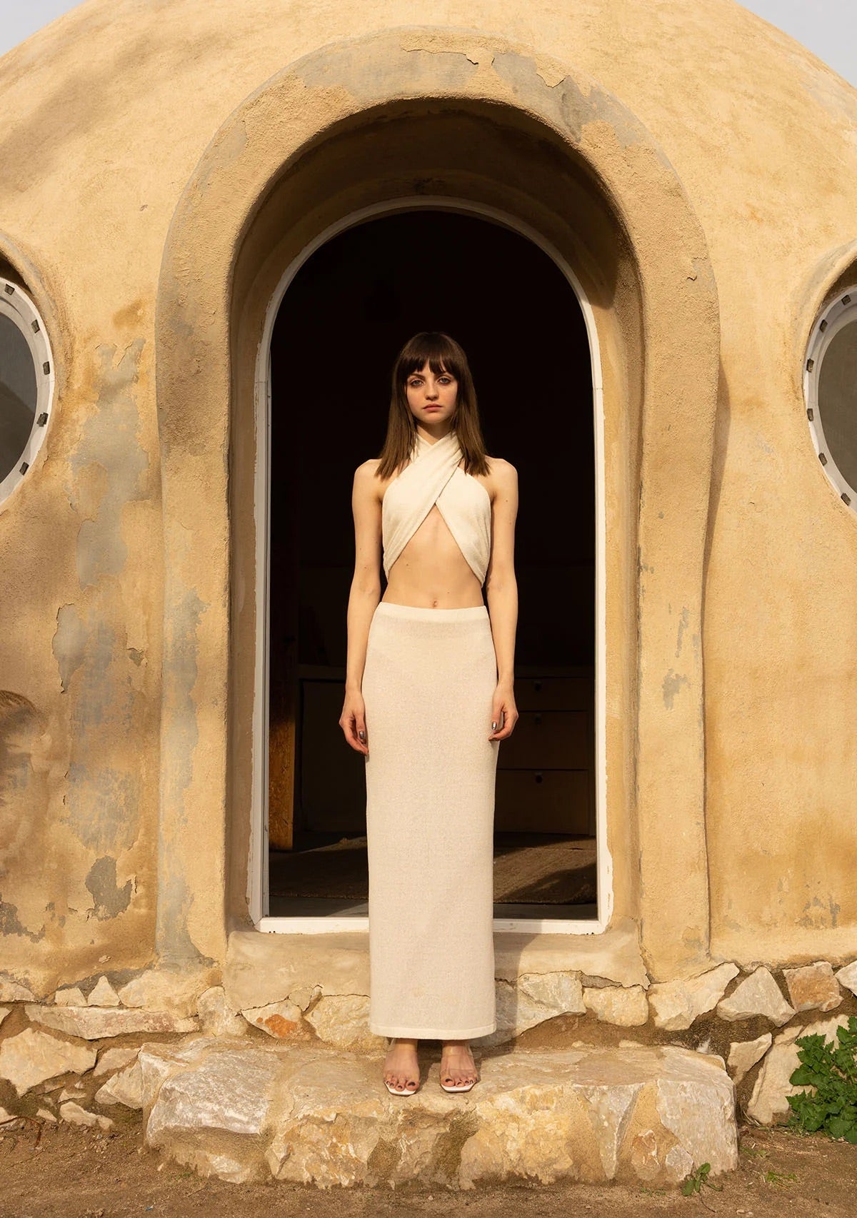 Tiny Si Boyundan Çapraz Bağlamalı Triko Elbise