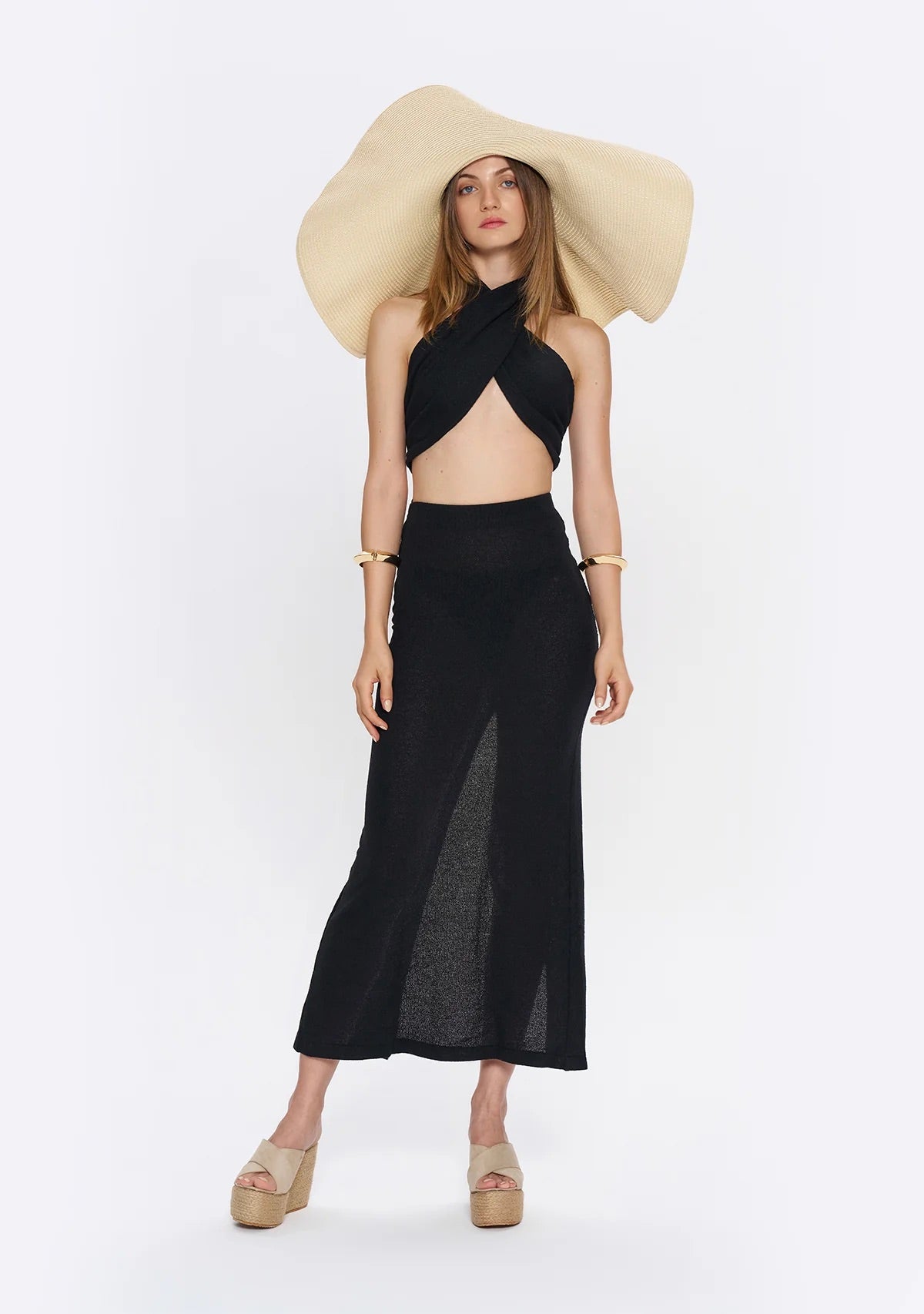 Tiny Si Boyundan Çapraz Bağlamalı Triko Elbise