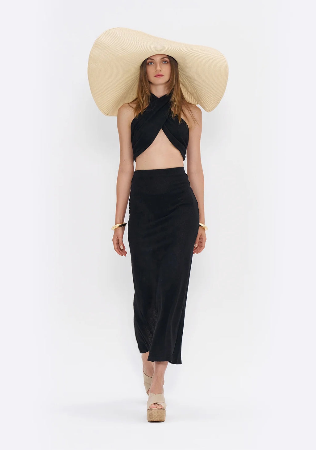 Tiny Si Boyundan Çapraz Bağlamalı Triko Elbise