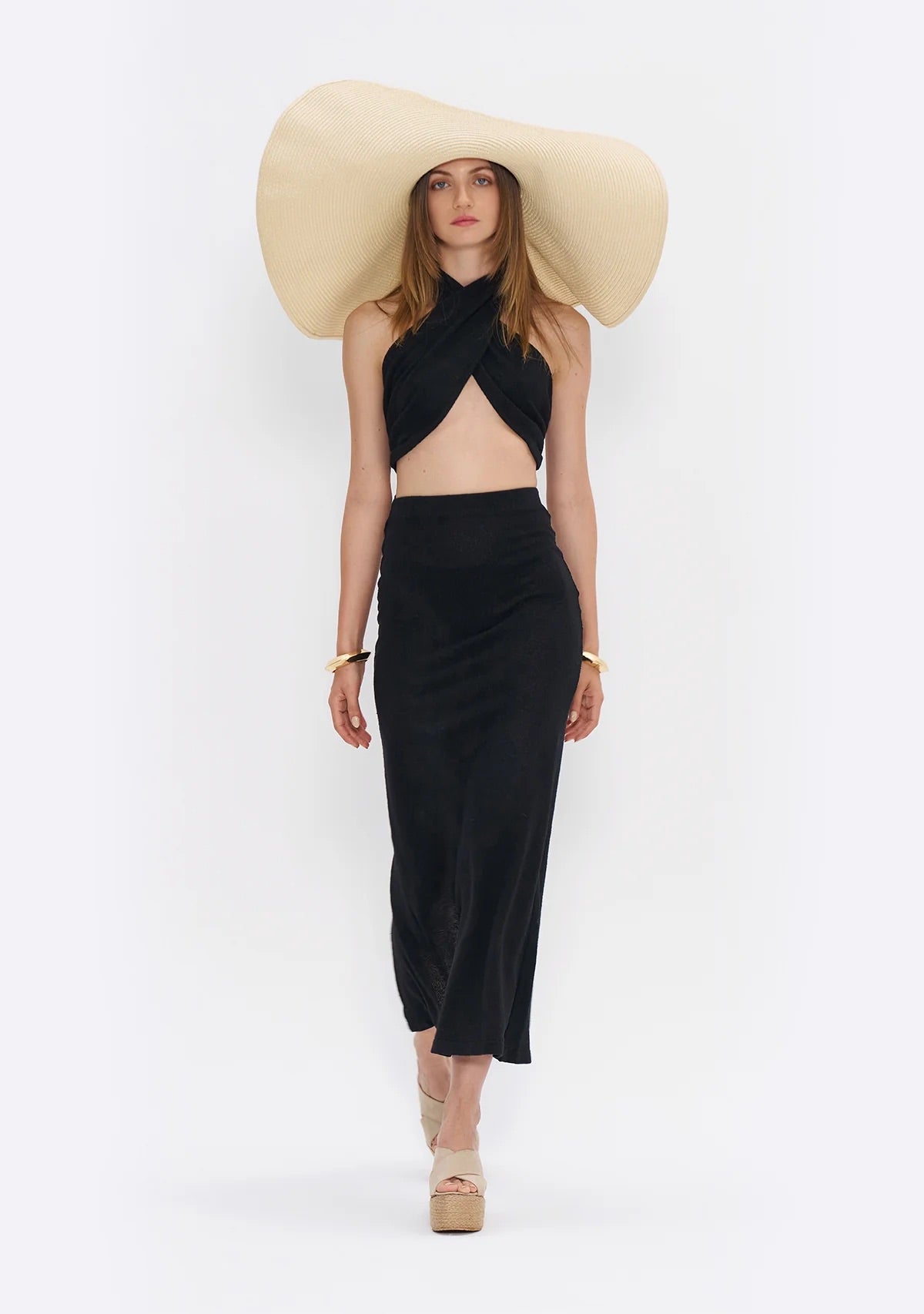 Tiny Si Boyundan Çapraz Bağlamalı Triko Elbise