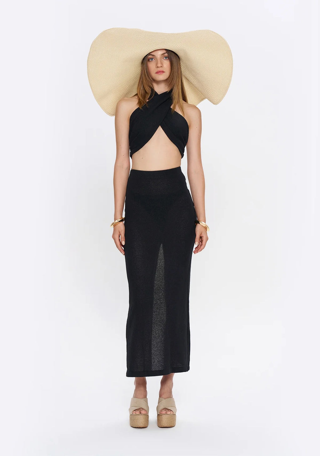 Tiny Si Boyundan Çapraz Bağlamalı Triko Elbise