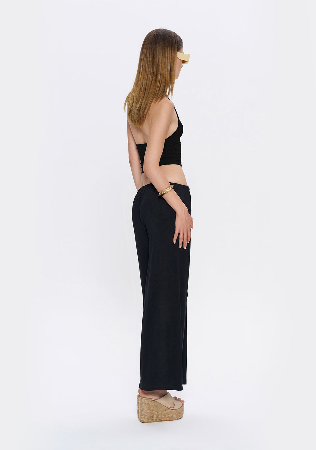 Tiny Halter Yaka Siyah Yumuşak Bluz görünüm 7