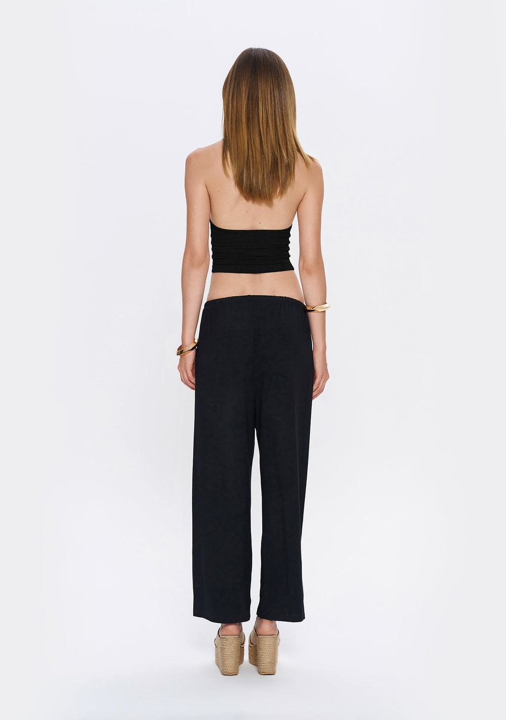 Tiny Halter Yaka Siyah Yumuşak Bluz görünüm 2