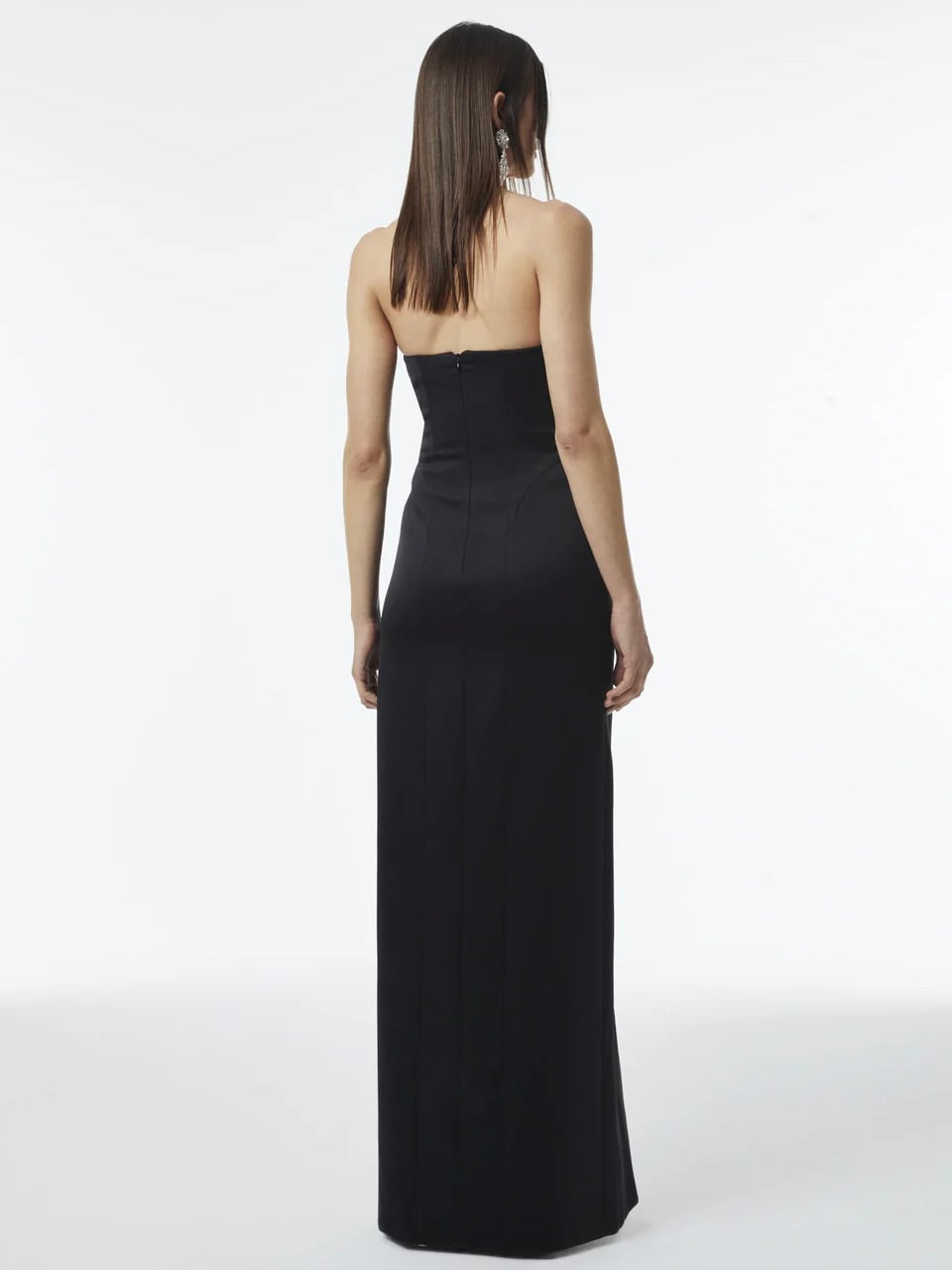 Haleia Straplez Yırtmaç Detaylı Uzun Elbise