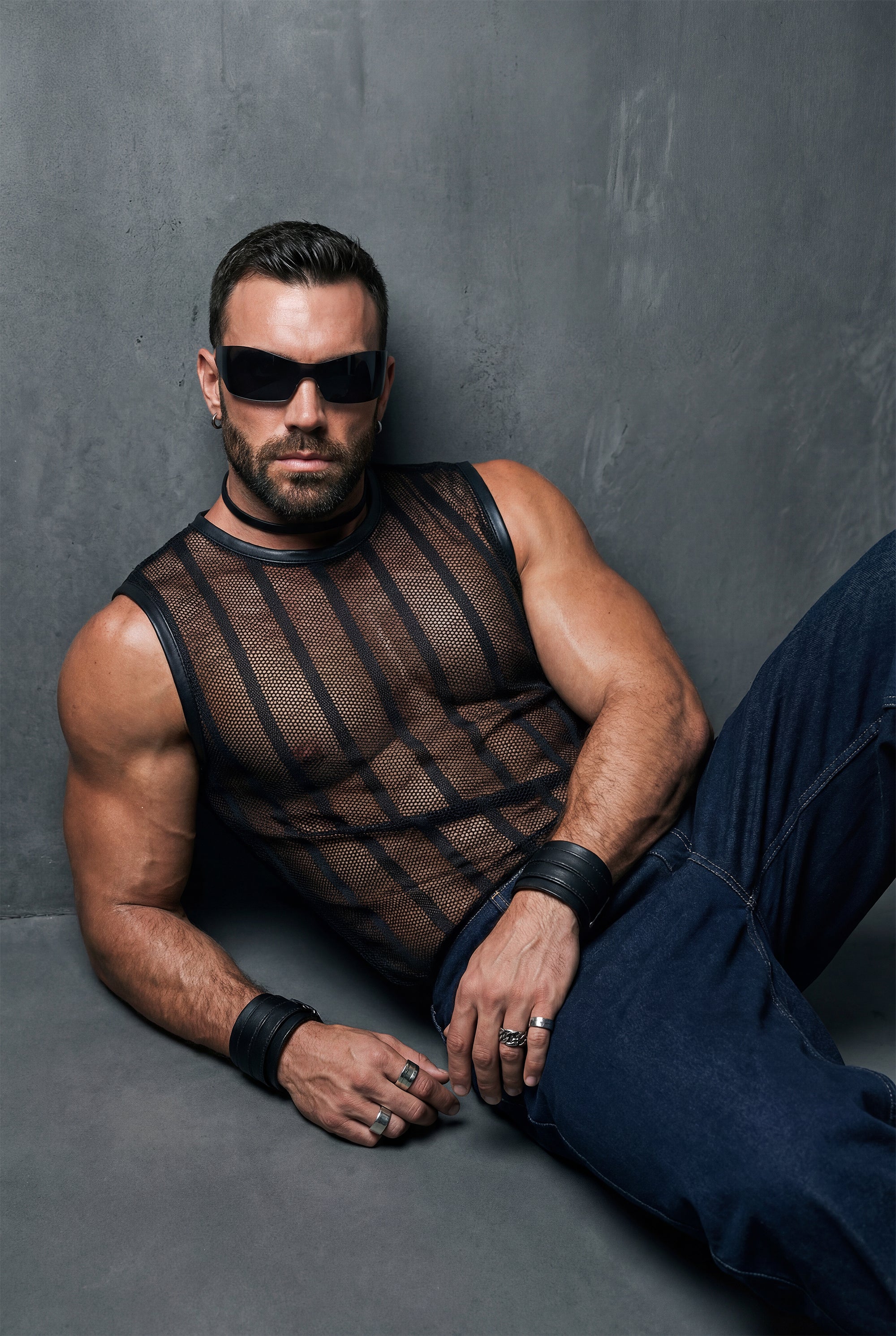 Piel Transparan Kolsuz File T-Shirt