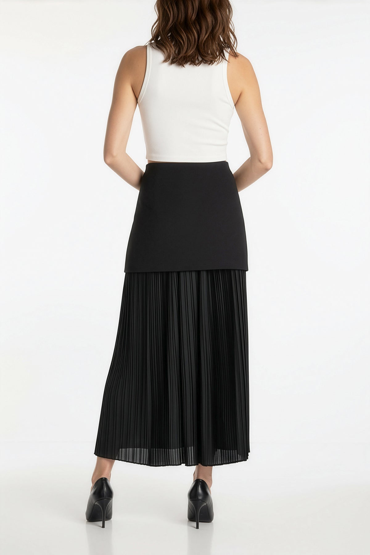 Utopian Şifon Astarlı Triko Mini Etek