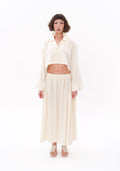 Tiny Beyaz Tencel™ Oversize Crop Gömlek ana görünüm