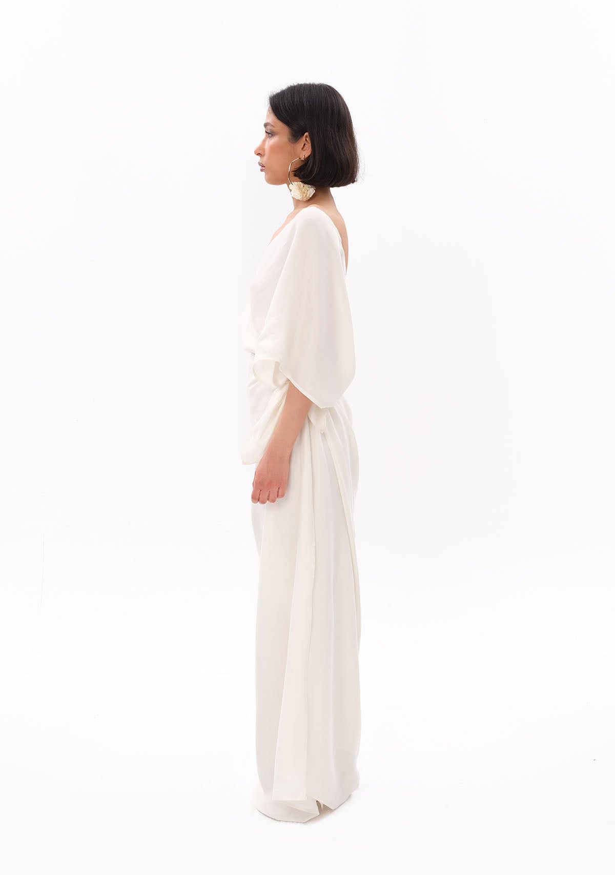 Tiny Beyaz Luxe Tencel™ Elbise görünüm 5