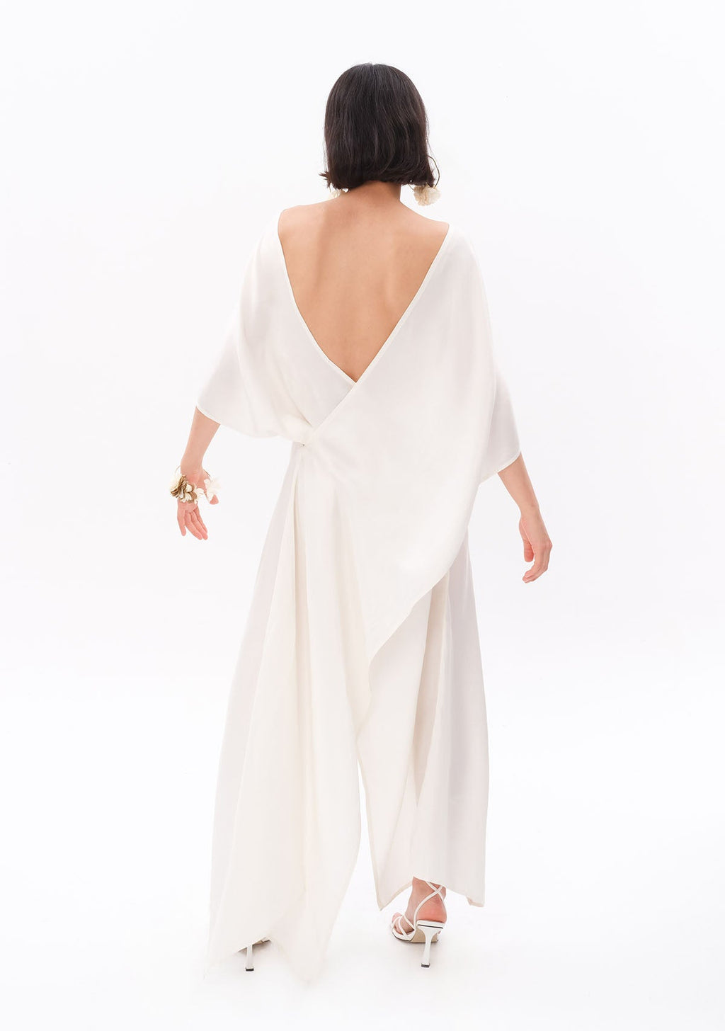 Tiny Beyaz Luxe Tencel™ Elbise görünüm 3