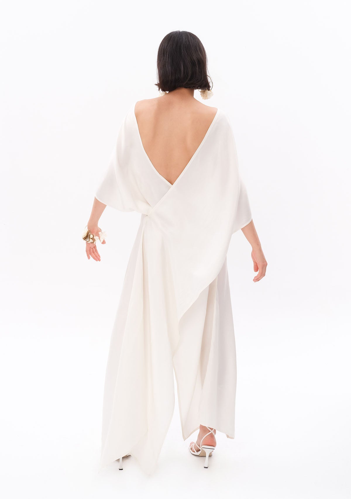 Tiny Beyaz Luxe Tencel™ Elbise görünüm 3