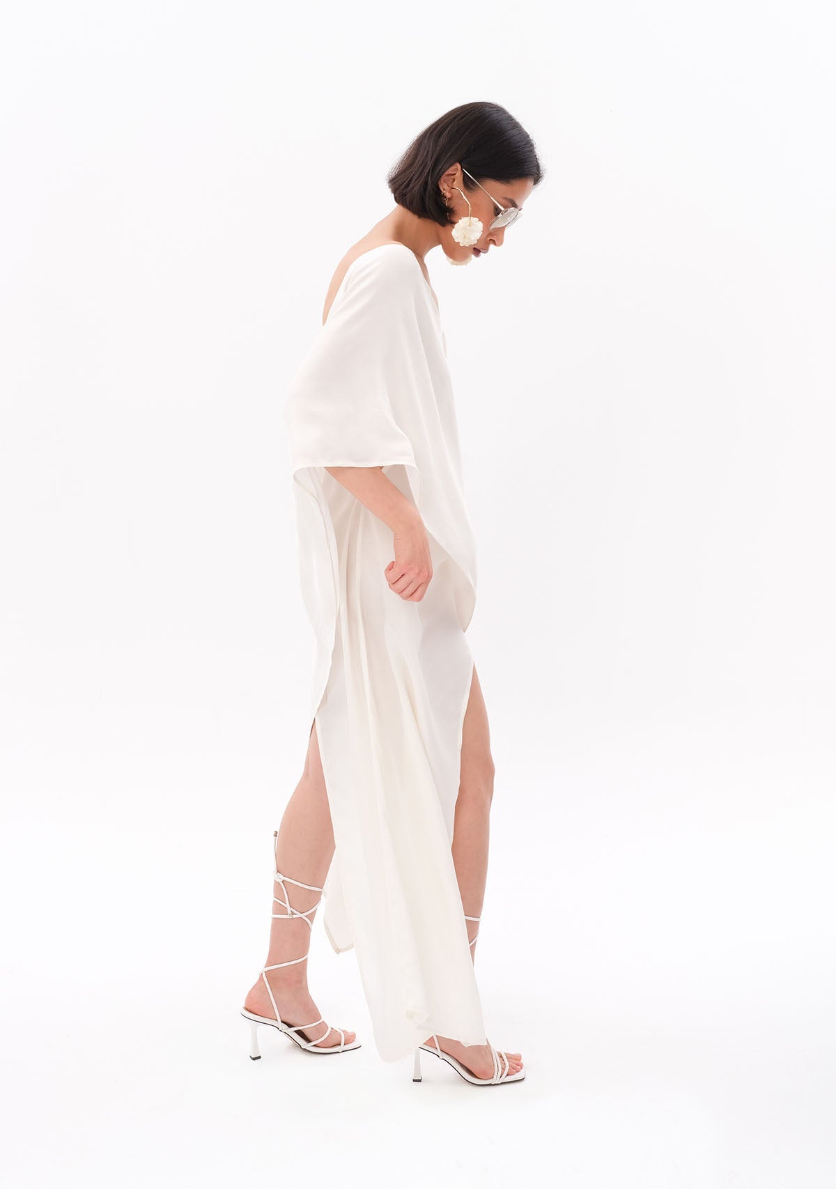 Tiny Beyaz Luxe Tencel™ Elbise görünüm 11