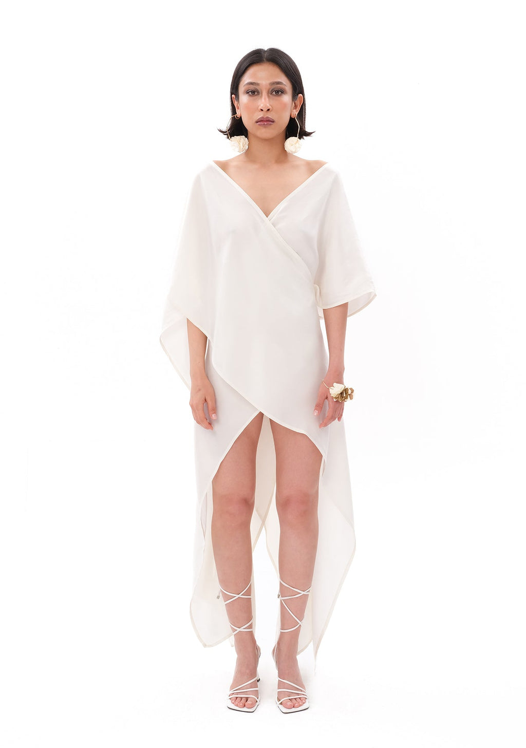 Tiny Beyaz Luxe Tencel™ Elbise ana görünüm