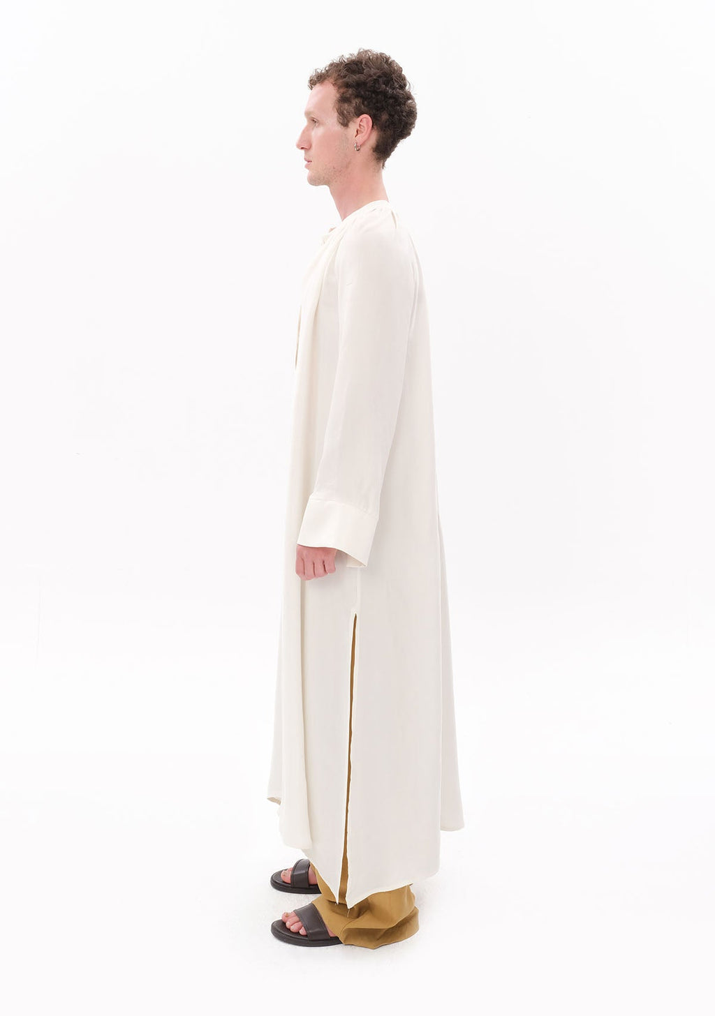 Tiny Beyaz Luxe Tencel™ Reglan Kol Elbise görünüm 13