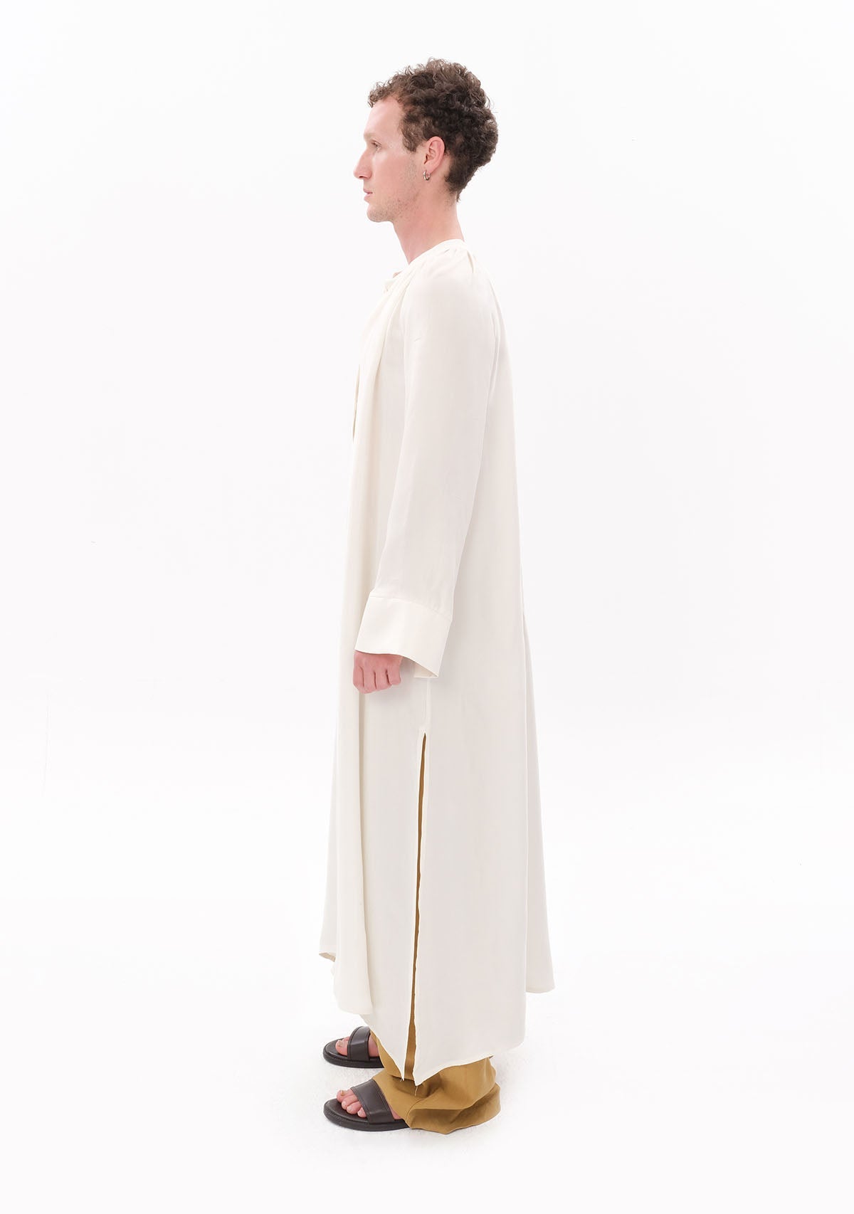 Tiny Beyaz Luxe Tencel™ Reglan Kol Elbise görünüm 13