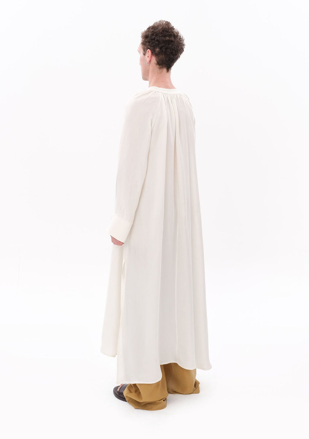 Tiny Beyaz Luxe Tencel™ Reglan Kol Elbise görünüm 14