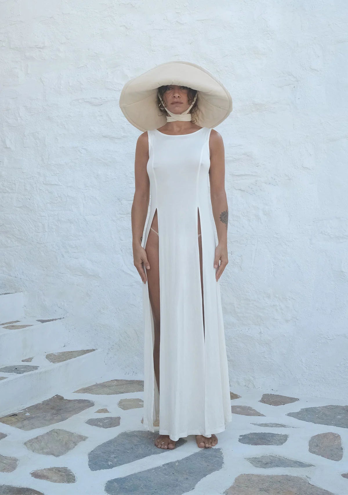 Tiny Deep Split Soft Sleeveless Dress