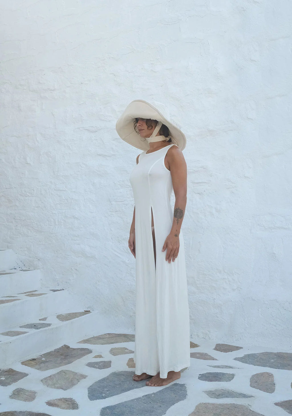 Tiny Deep Split Soft Sleeveless Dress