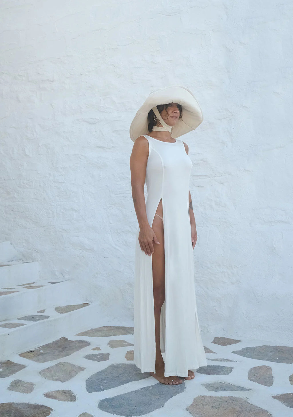 Tiny Deep Split Soft Sleeveless Dress