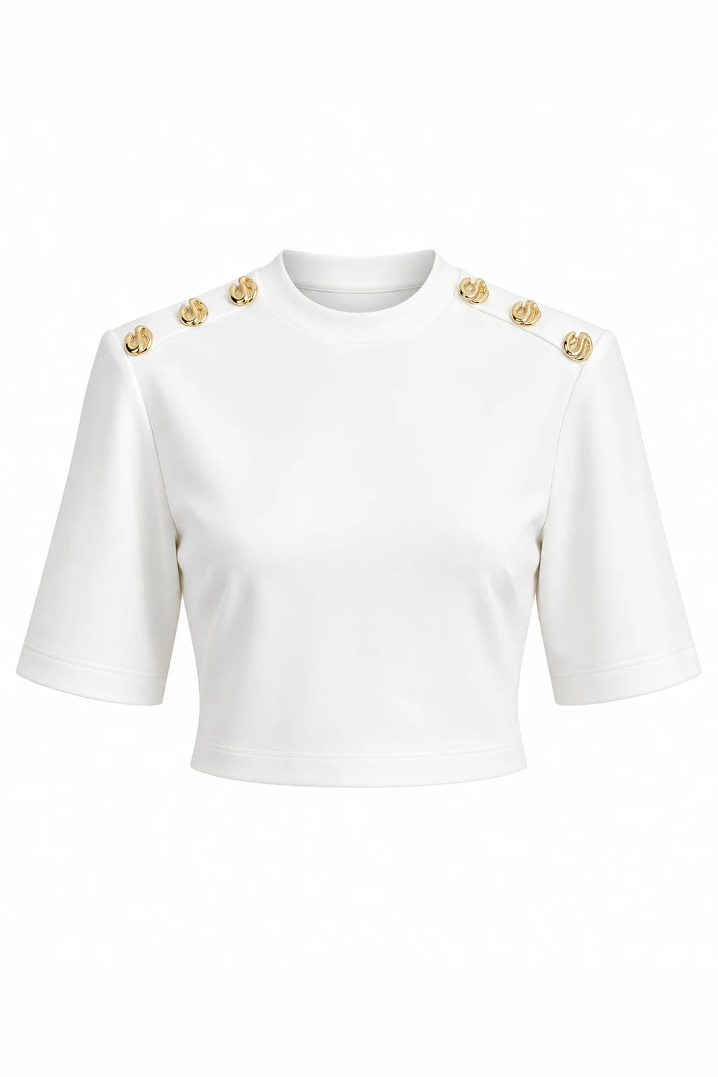 Gaia n Uranos Düğmeli Crop  Tshirt dekupe görünüm