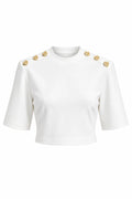 Gaia n Uranos Düğmeli Crop  Tshirt dekupe görünüm