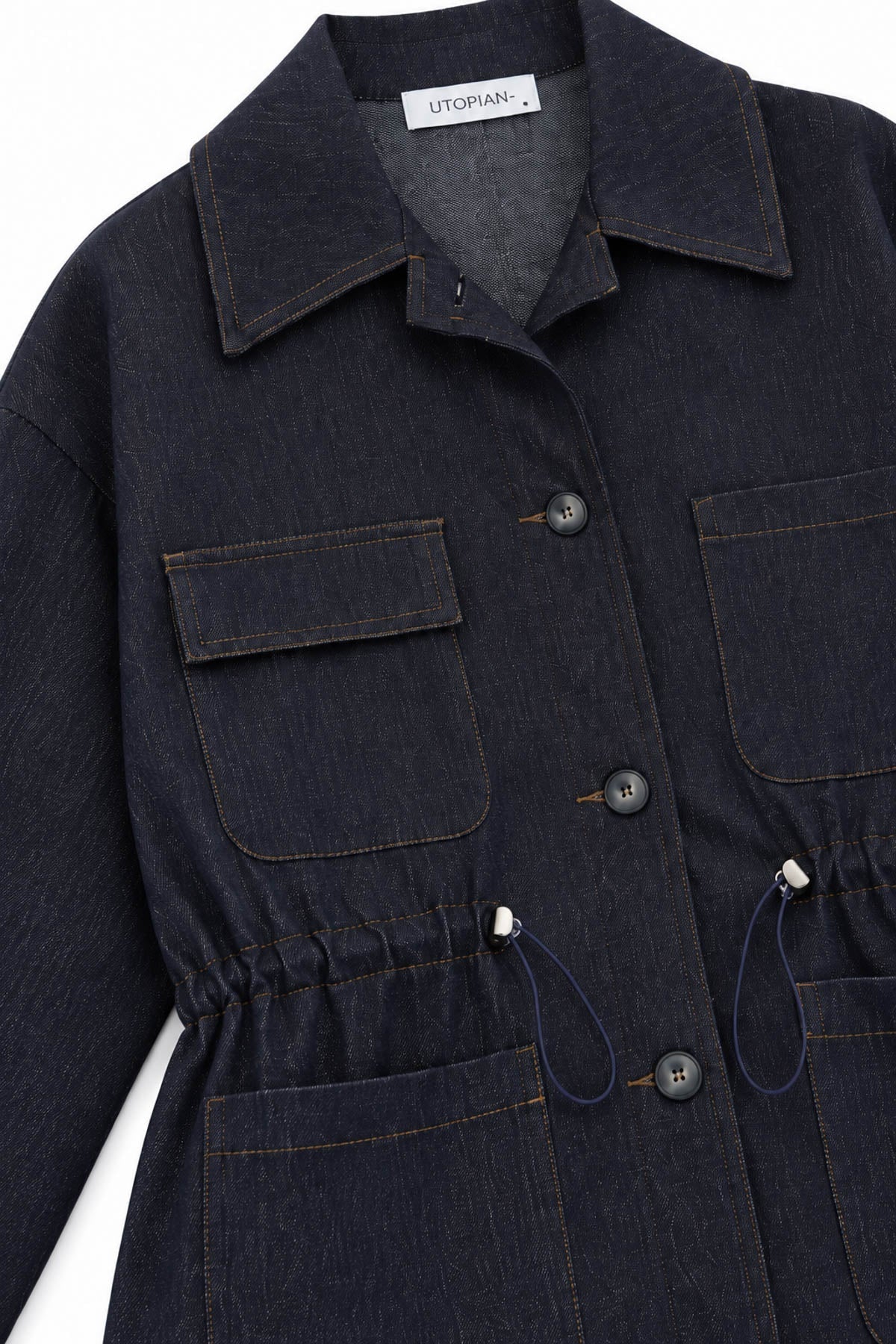 Utopian Belden Ayarlanabilir Büzgülü Denim Ceket görünüm 3