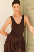 Gaia n Uranos V-Neck Bell Dress