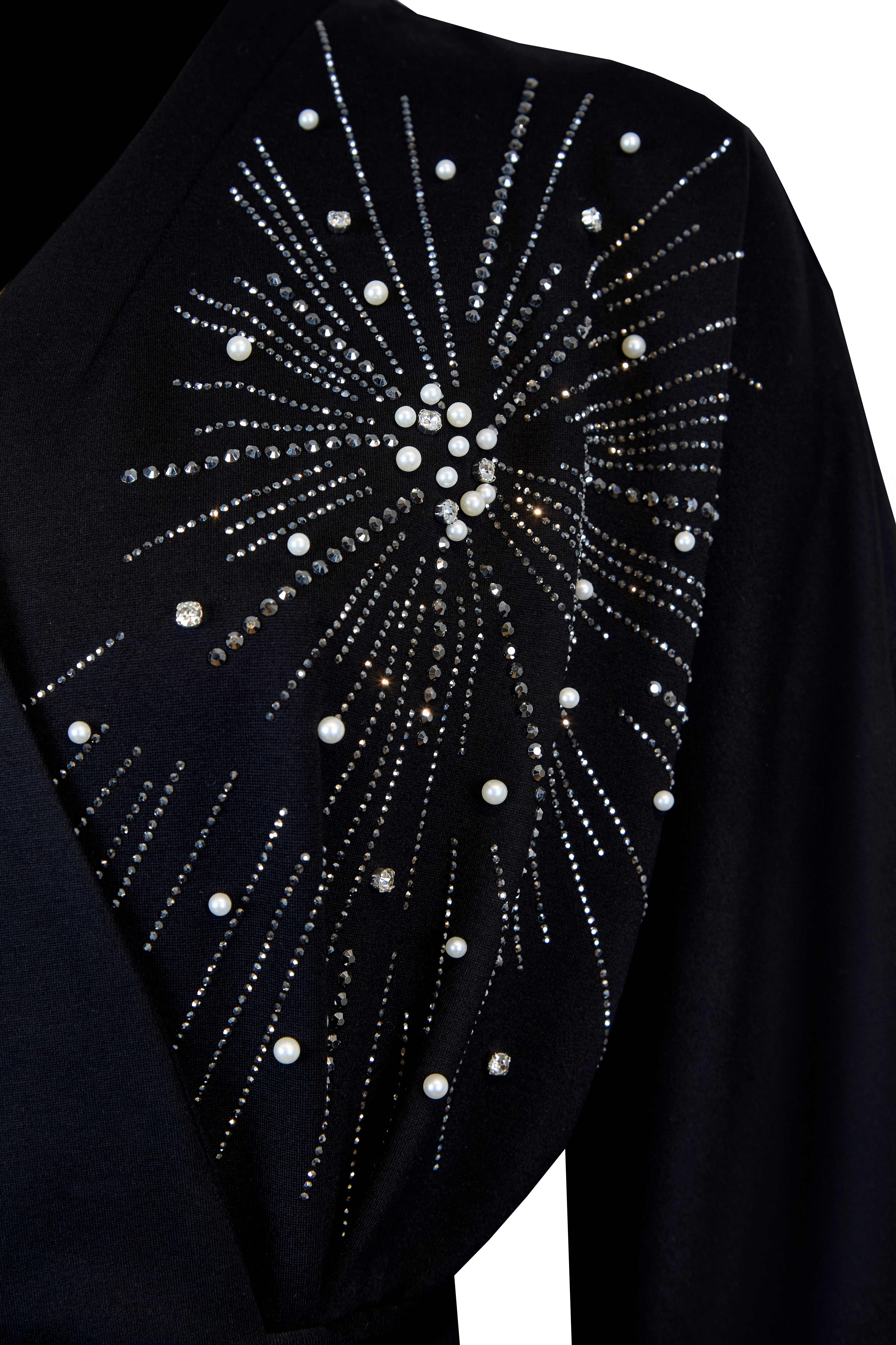 Uzun Kollu Anvelop Nakış Detaylı Uzun Elbise