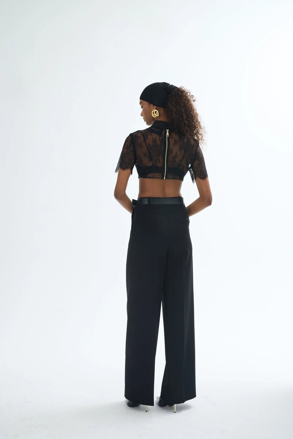 Gaia n Uranos Kısa Kollu Dantelli Crop görünüm 4