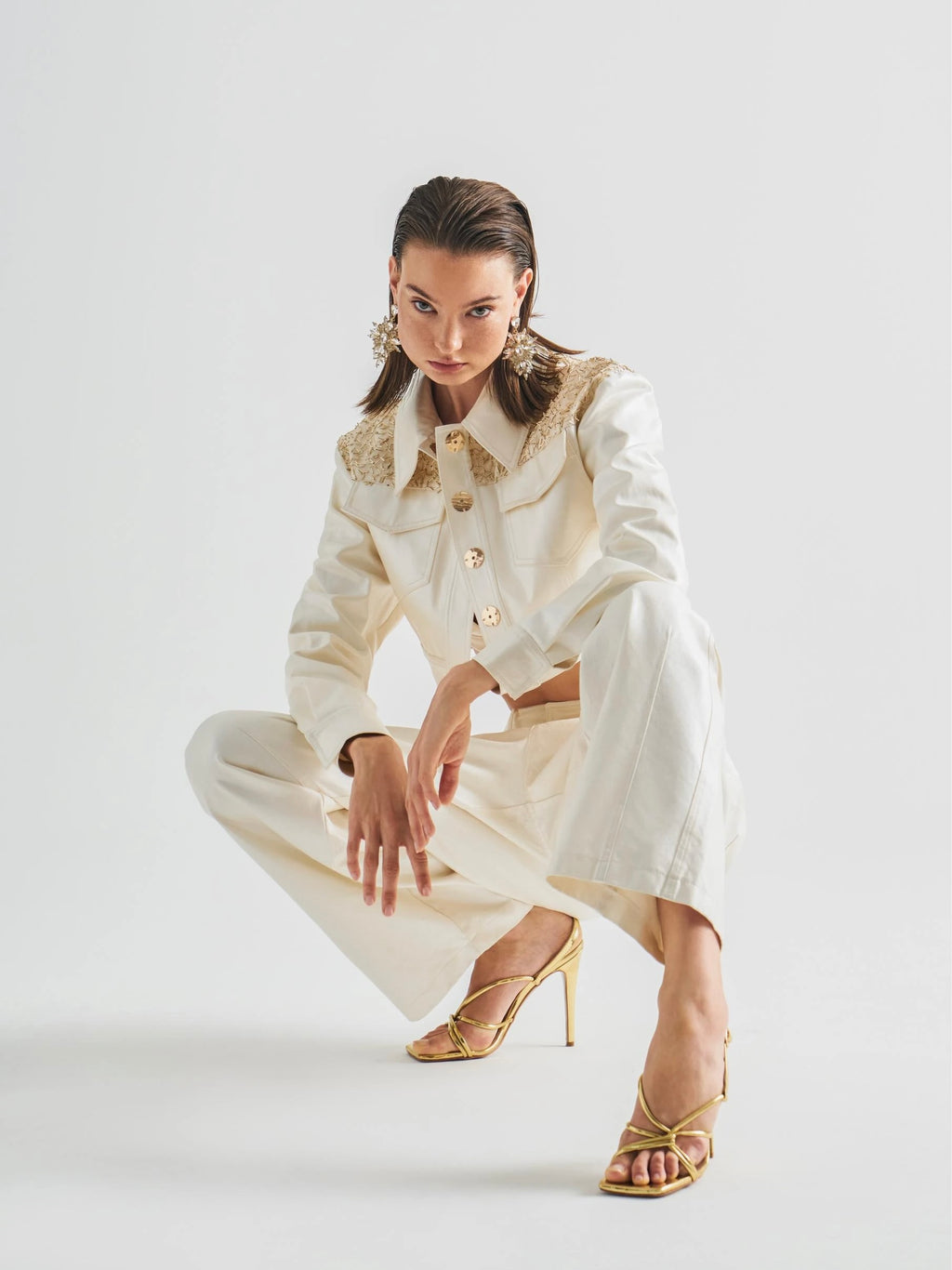 Haleia Nakış Detaylı Crop Ceket