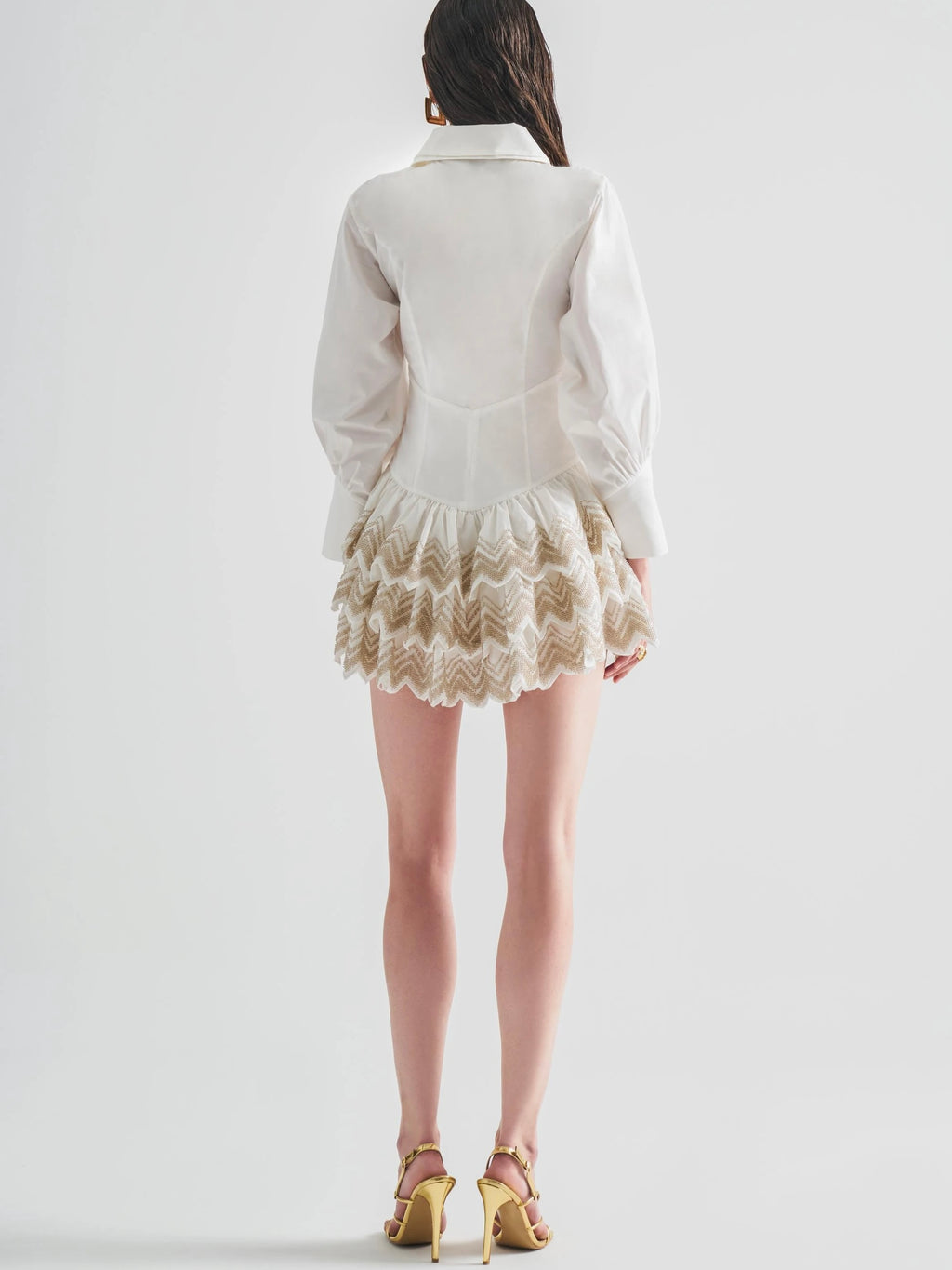 Haleia Nakış Detaylı Katmanlı Mini Elbise