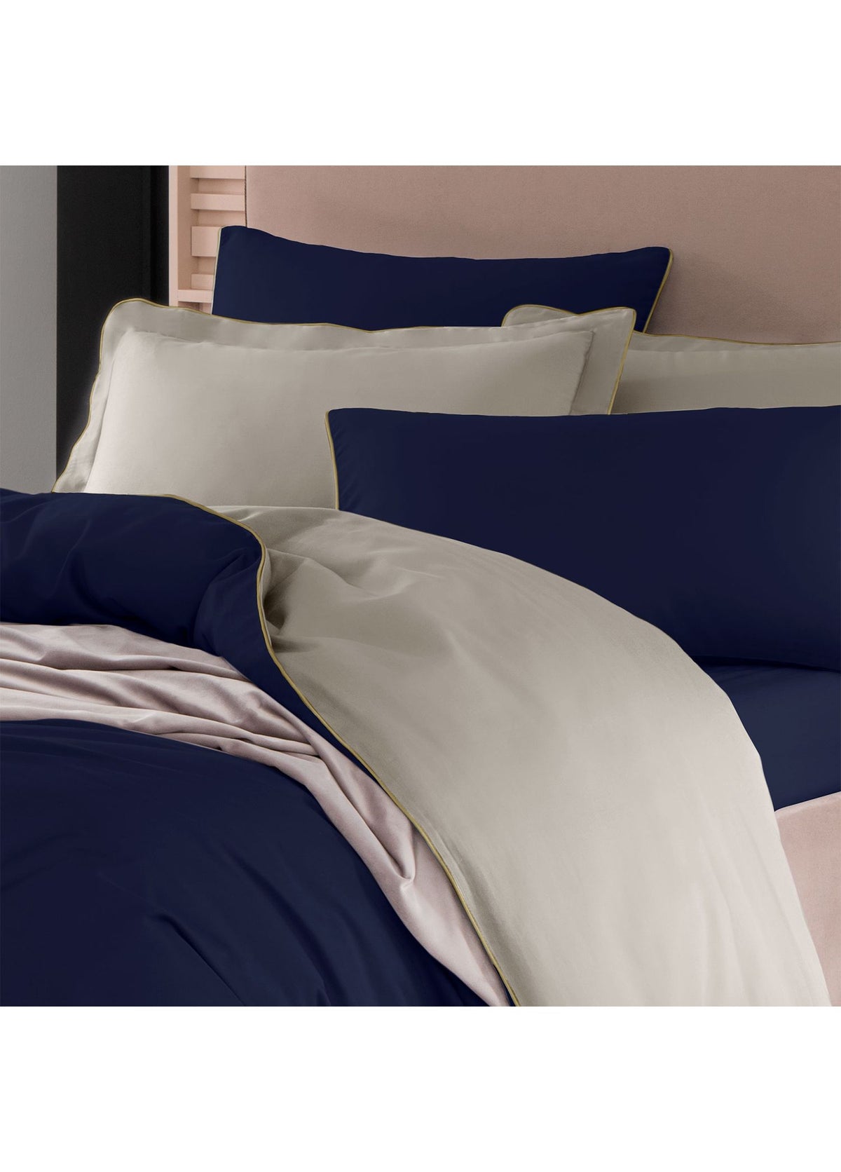 Hayra Bal Biyeli Bej Pamuk Saten 2'li Oxford Yastık Kılıfı 50 × 70+5 cm - görsel 2