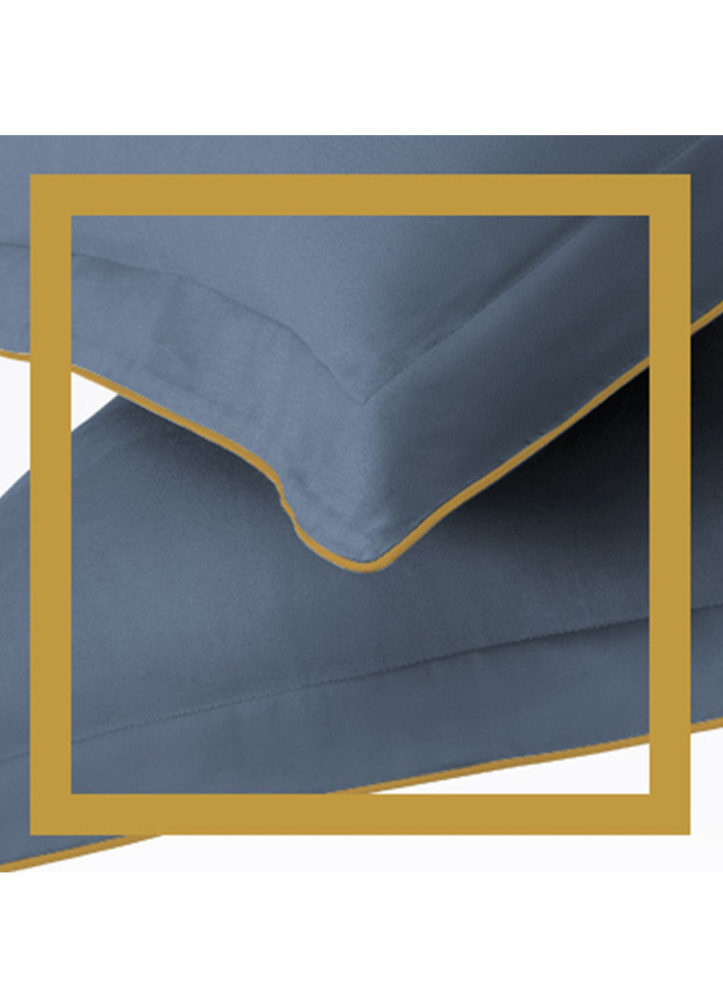 Hayra Bal Rengi Biyeli İndigo Pamuk Saten 2'li Oxford Yastık Kılıfı 50 × 70+5 cm - görsel 3