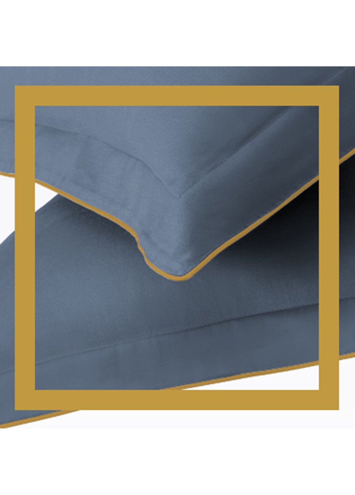 Hayra Bal Rengi Biyeli İndigo Pamuk Saten 2'li Oxford Yastık Kılıfı 50 × 70+5 cm - görsel 3